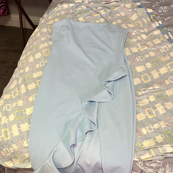 Windsor Dresses & Skirts - Windsor Light Blue One-Shoulder Ruffle Dress